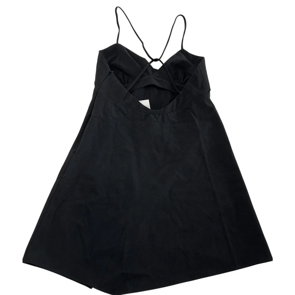 Zara Mini‎ Dress Womens Medium Black Asymmetrical Hem Strappy Back